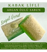 Doğal Kabak Lifli Argan Özlü Sabun Anti-Aging Etkisi Cildi Besler ve Onarır Gençlik Kazandırır