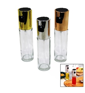 100 ML SPREY CAM YAĞDANLIK KROM - RENKLİ SPREY KAFA - İNCE UZUN ŞİŞE (5365)
