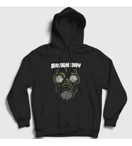 Presmono Unisex Siyah Gas Green Day Kapüşonlu Sweatshirt 402401tt
