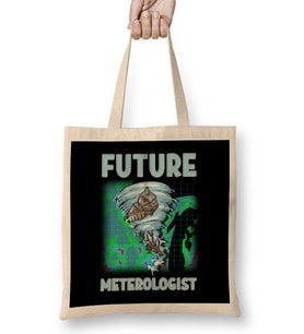 Cute & Funny Future Meteorologist Tornado Bez Çanta Uzun Saplı