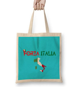 Forza İtalia Bez Çanta Uzun Saplı