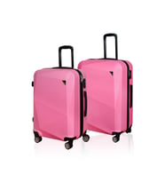 Polo&Sky Elmas Model Pembe Renk 2'li Valiz Seti (Orta+Büyük)