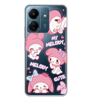 Xiaomi Redmi 13C Uyumlu Melody Kuromi Desenli Şeffaf Telefon Kılıfı