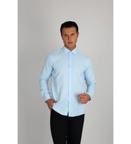LORENZO MAZZOLİ SOFT SATEN C 551 A.MAVİ ERKEK GÖMLEK (Açık Mavi)