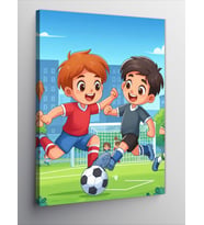 Kanvas Tablo Futbol Oynayan Çocuklar