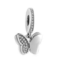 Nur Silver Çift Taraflı Kelebek Gümüş Charm NUR-BL00309