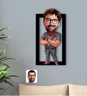 BK Gift Kişiye Özel Erkek Antrenör Karikatürlü 3D Ahşap Tablo-2