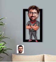 BK Gift Kişiye Özel Erkek Antrenör Karikatürlü 3D Ahşap Tablo-2