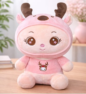 Pembe Peluş Oyuncak Baby Milo Geyik - 30 cm