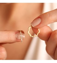 Altın Halka Küpe Papatya Formlu 1.5 cm
