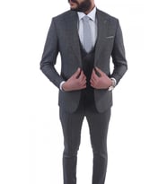 Jan Carlucci Slimfit Yelekli Drop 6 Takım (Gri)