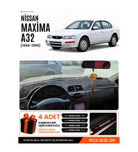 NİSSAN MAXİMA A32 (1994-1999) Uyumlu Torpido Örtüsü Torpido Kılıfı - Siyah Gri