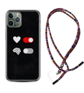 Apple iPhone 11 12 13 14 Pro Max Kılıf Boyun Asklı Rasta Silikon Love Brain 1722
