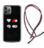 Apple iPhone 11 12 13 14 Pro Max Kılıf Boyun Asklı Rasta Silikon Love Brain 1722