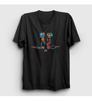 Presmono Unisex Siyah Robots Daft Punk T-Shirt 293551tt