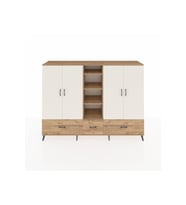 Hyperion Dolap 12 Raflı 3 Çekmeceli 4 Kapaklı 220x44x163 Çam-Aytaşı/Çam