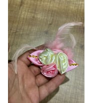 8X6 CM PEMBE KABARTMA GÜL ÇİÇEK TOKA BROŞ TÜRBAN İĞNESİ YAKA İĞNESİ