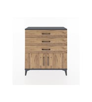 Arges Şifonyer Tek Raflı 3 Çekmeceli 2 Kapaklı 88x30x96 Antrasit-Çam