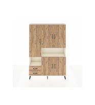 Arges Dolap 10 Raflı 2 Çekmeceli 5 Kapaklı 132x30x195 Aytaşı-Çam/Çam