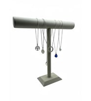 Süet Kaplama Krem Renk Uzun 50/40 cm Kolye -Tesbih Sergileme Standı