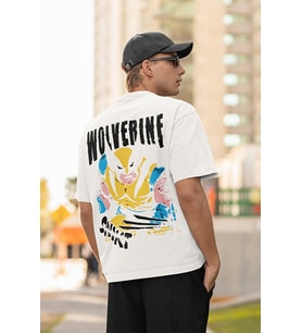 Wolverine Marvel Kahraman Baskılı Unisex Oversize Tişört
