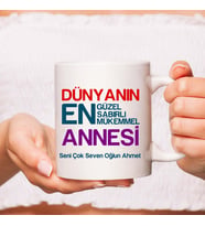 Kişiye Özel Anneme Özel Beyaz Kupa Bardak Anneler Günü Hediyesi İsimli Kupa