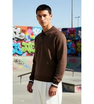 Erkek Polo Yaka Düğmeli Regular Kalıp Uzun Kollu Sweatshirt Fonksiyonel Dayanıklı Kaliteli