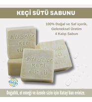 Bitkiselce Saf ve doğal içeriklerle Keçi Sütü Sabunu   450 gr (4 Kalıp)