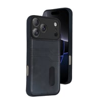 Apple İphone 17 Pro Max Sara Kartvizitli Deri Kılıf - Siyah