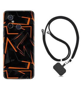 Xiaomi Redmi 12C Kılıf Silikon Boyun Askılı İpli Desenli Silikon Zigzaglar 1651