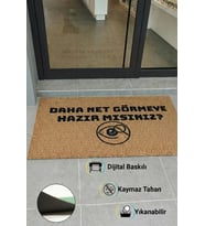 Valerine Life isme Kişiye Firmaya Özel Dijital Baskılı Hoş Geldiniz İşyeri Kapı Önü Paspası 50x90cm