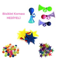 3 Çeşit Bisiklet Süsü Seti Havalı Korna Hediyeli (Renksiz)