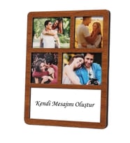 Kİşiye Özel 4 Fotoğraflı Kendi Mesajını Oluştur Kolaj Çerçeve