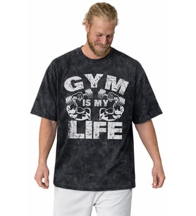 Gym Is My Life Bodybulding Fitness Gym Sporcu Baskılı Unisex Oversize Vintage Yıkamalı Tişört