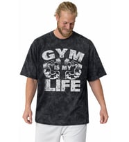 Gym Is My Life Bodybulding Fitness Gym Sporcu Baskılı Unisex Oversize Vintage Yıkamalı Tişört