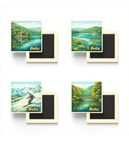 Bolu - Baskılı Buzdolap Magneti Kare - 9x9 cm - 4 Adet