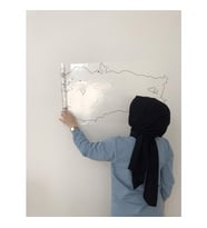 Dilsiz Türkiye Haritası Yazı Tahtası Akıllı Kağıt Tahta Statik Tutunabilir Kağıt + Kalem 114X48 cm