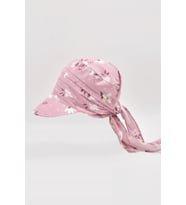 Kadın Safari Bağlamalı Eşarp Siperli Bandana Plaj Şapkası (Somon)