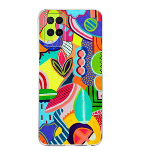 PrintiFy Oppo A54 4G ile Uyumlu Retro Color 6  Kamera Korumalı Şeffaf  Kılıf