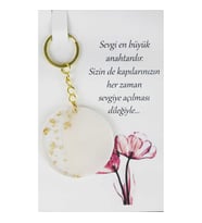 25 Adet EPOKSİ ANAHTARLIK KARTLI YUVARLAK ALTIN PK:1-