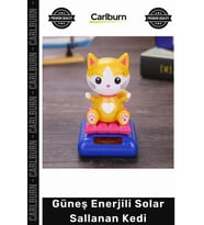 #Solar Dekoratif Masa Üstü Araç Önü Aksesuar Şans Kedisi Güneş Enerjili Solar Sallanan Kedi