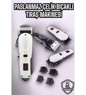 Mey İthalat® Yeni Nesil Tıraş Makinesi Uzun Şarjlı Paslanmaz Çelik Bıçaklı
