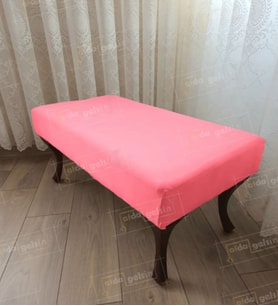 Ayak Ucu Kapı Önü Antre Düz Bench Puf Orta Sehpa Ceviz Ayak (90*45) (Pembe)
