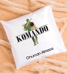 Komando Tasarımlı Kişiye Özel Hediye Komando Yastık