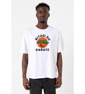 Cobra Kai Miyagi Do Karate Beyaz Erkek Oversize Tshirt