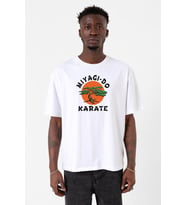 Cobra Kai Miyagi Do Karate Beyaz Erkek Oversize Tshirt
