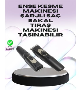 Mey İthalat® Sessiz Motorlu, Kablosuz Kullanımlı Şarjlı Saç Sakal Kesme Makinesi – Taraklı Set