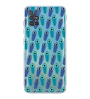 PrintiFy Samsung Galaxy A51 ile Uyumlu Nazar Boncuğu 4 Baskılı Kamera Korumalı Şeffaf Silikon Kılıf