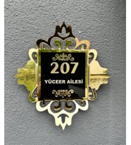3D Avantgarde Retro Best Villa, Ev, OTEL - Daire Önü Numara-İsimlik Türkiye de TEK! (Siyah - Altın Rengi)