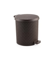 Omnipazar SY-4313 Safir Plastik Pedallı Çöp Kovası 3,5 lt Kahverengi
